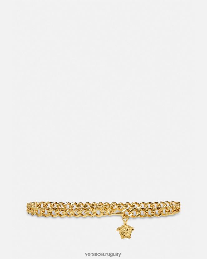 Versace cinturón con cadena de medusa mujer oro accesorios H88R0H544