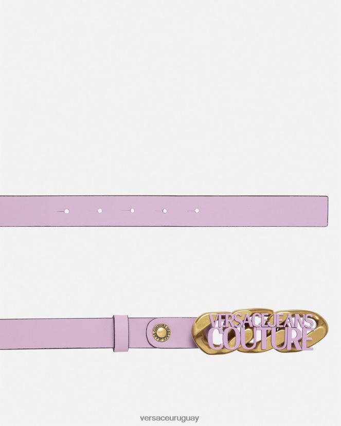Versace cinturón con cadena y logo mujer lila accesorios H88R0H2354