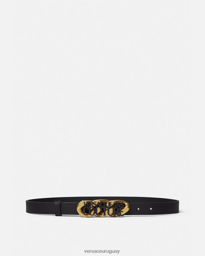 Versace cinturón con cadena y logo mujer negro accesorios H88R0H2328