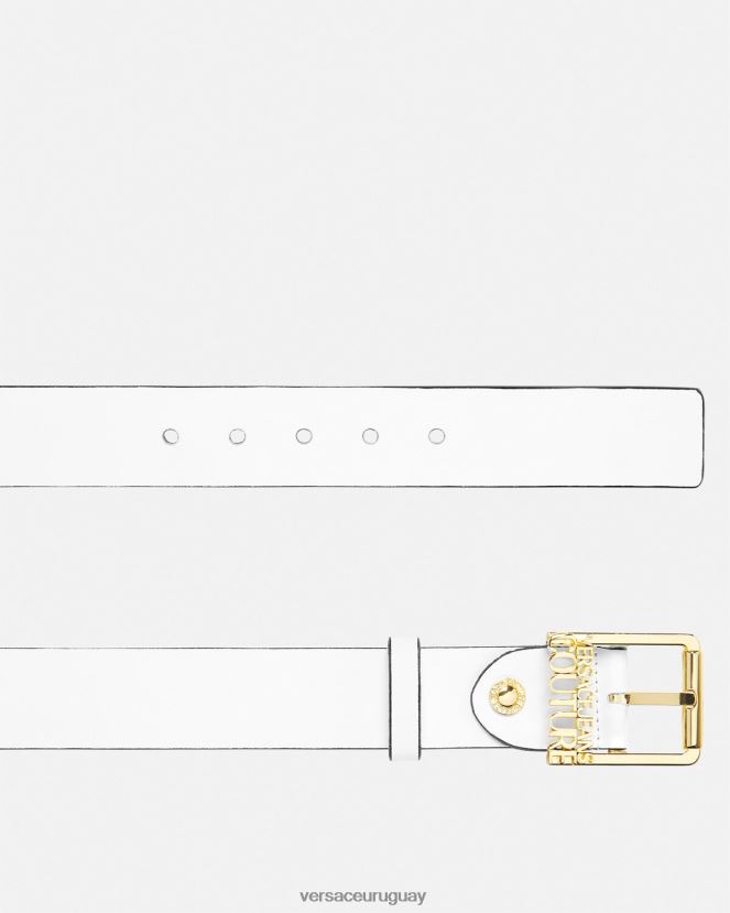 Versace cinturón con logo mujer blanco accesorios H88R0H2332
