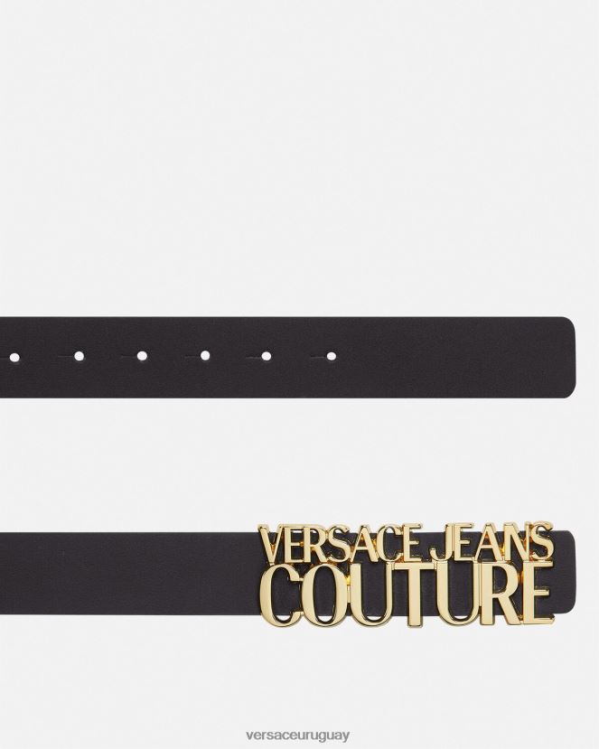 Versace cinturón con logo mujer negro accesorios H88R0H2330