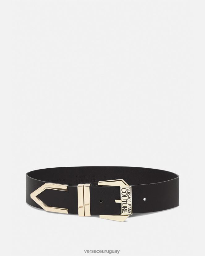 Versace cinturón con logo mujer negro accesorios H88R0H2334