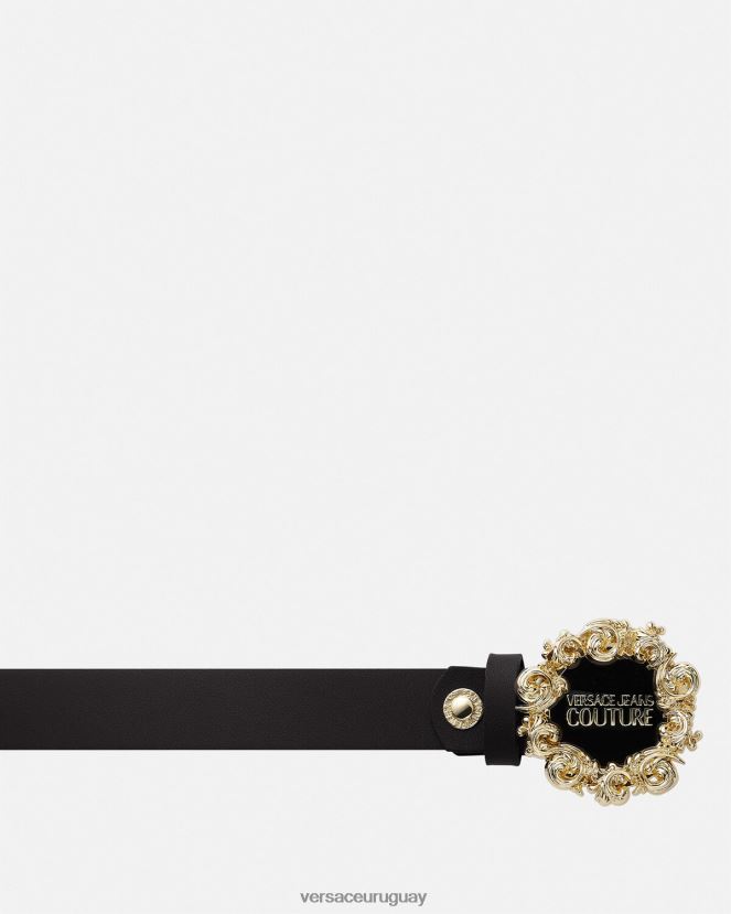 Versace cinturón con logo mujer negro accesorios H88R0H2340