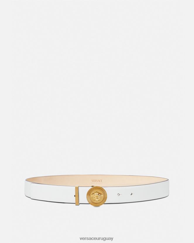 Versace cinturón de cuero con medusa biggie mujer blanco accesorios H88R0H532