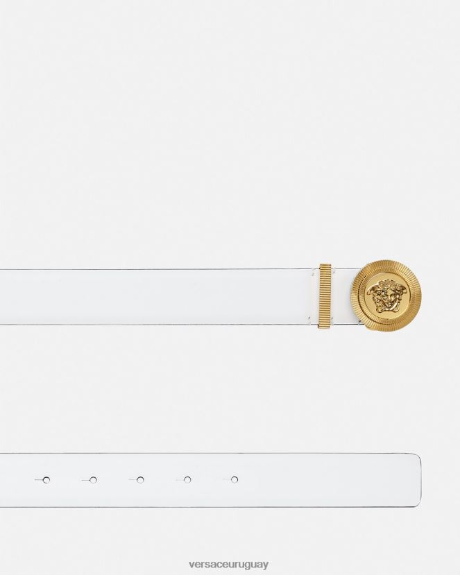 Versace cinturón de cuero con medusa biggie mujer blanco accesorios H88R0H532