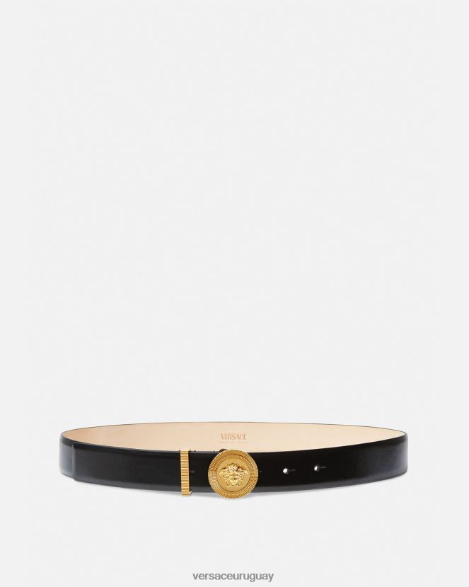 Versace cinturón de cuero con medusa biggie mujer negro accesorios H88R0H531
