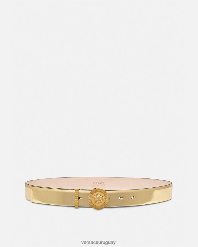 Versace cinturón de cuero con medusa biggie mujer oro accesorios H88R0H529