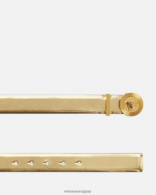 Versace cinturón de cuero con medusa biggie mujer oro accesorios H88R0H529