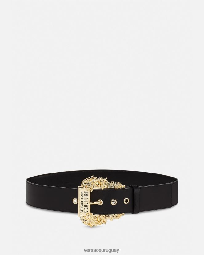 Versace cinturón de cuero couture1 mujer negro accesorios H88R0H2353