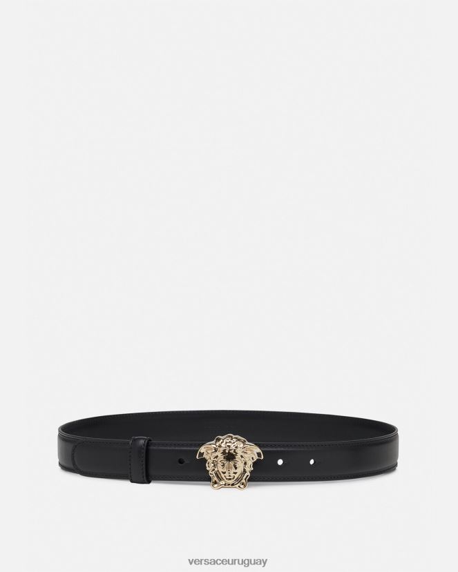 Versace cinturón de piel de medusa mujer negro accesorios H88R0H525