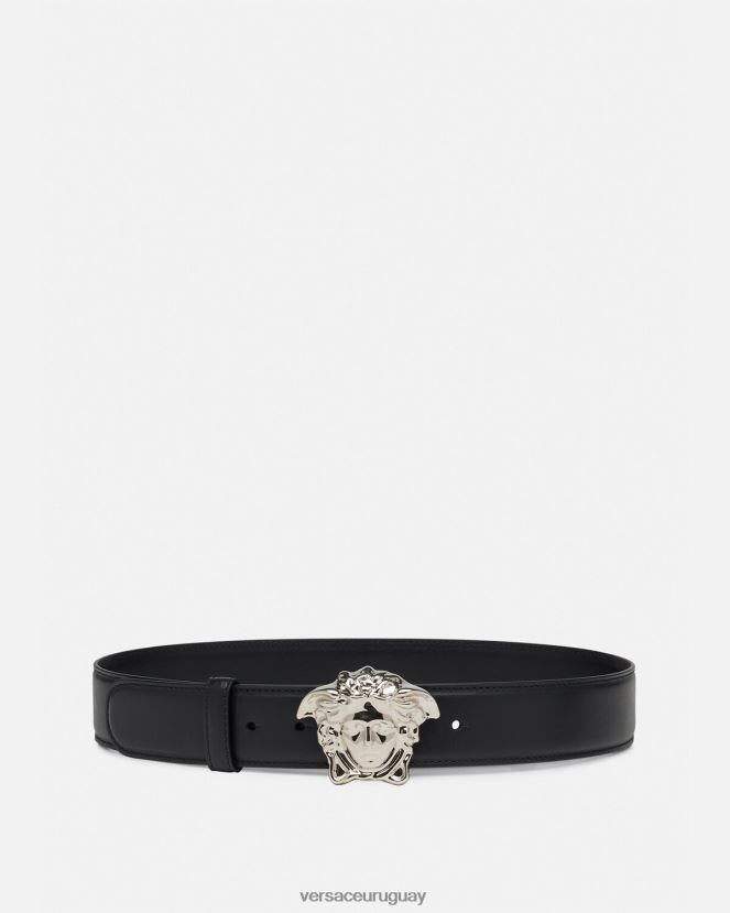 Versace cinturón de piel de medusa mujer negro accesorios H88R0H526