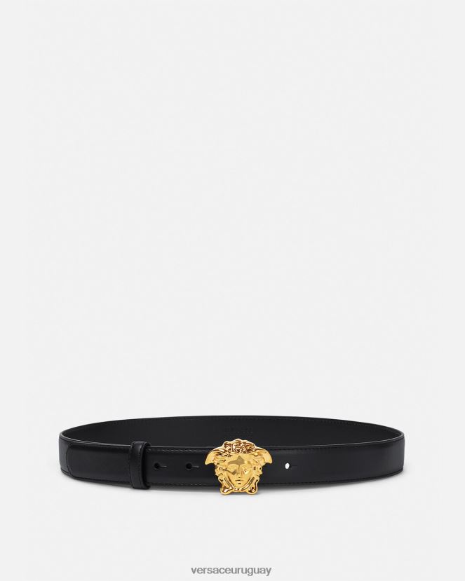 Versace cinturón de piel de medusa mujer negro accesorios H88R0H528