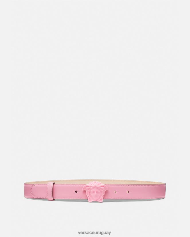 Versace cinturón de piel de medusa mujer rosa accesorios H88R0H527