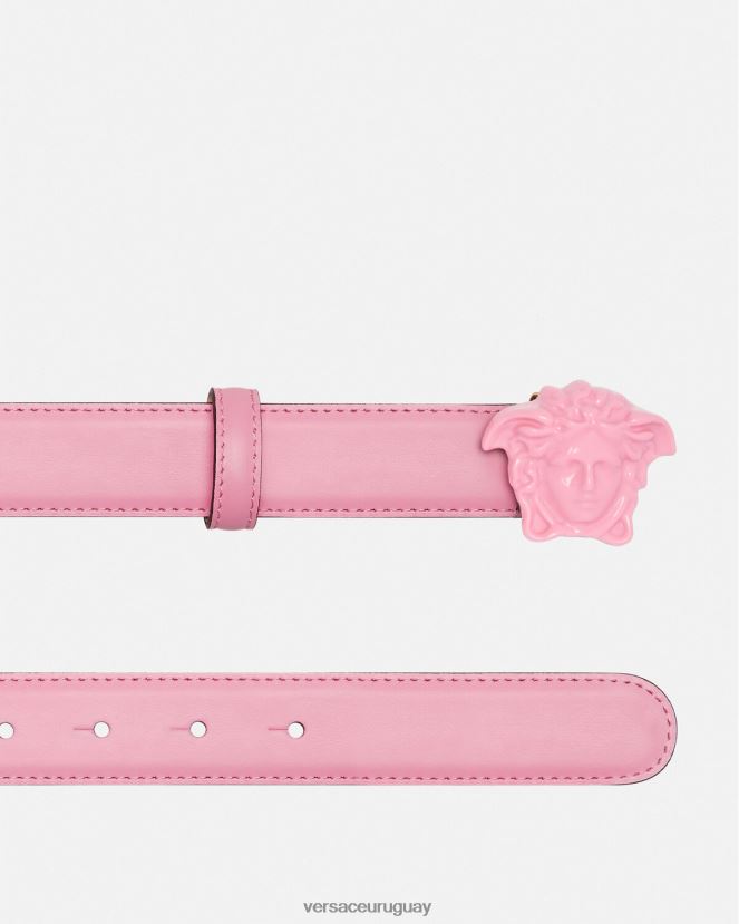 Versace cinturón de piel de medusa mujer rosa accesorios H88R0H527