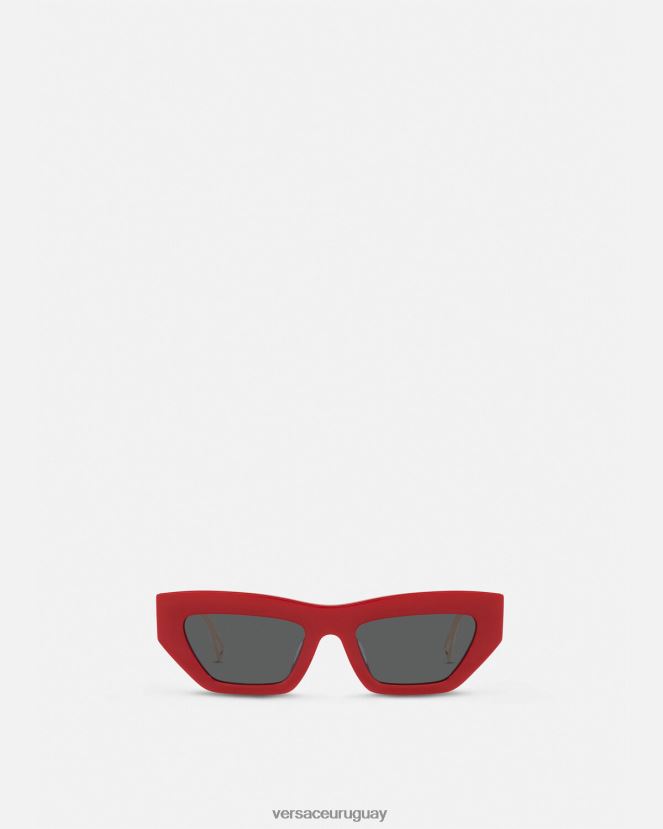 Versace Gafas de sol estilo ojo de gato con logo vintage de los años 90 mujer oro rojo accesorios H88R0H616