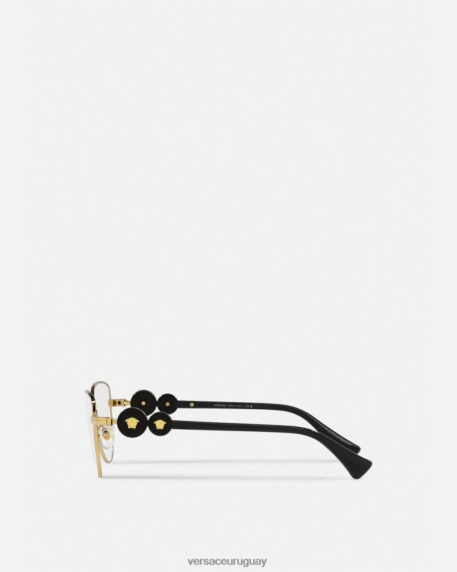 Versace gafas cat-eye con doble Medusa mujer oro negro accesorios H88R0H707