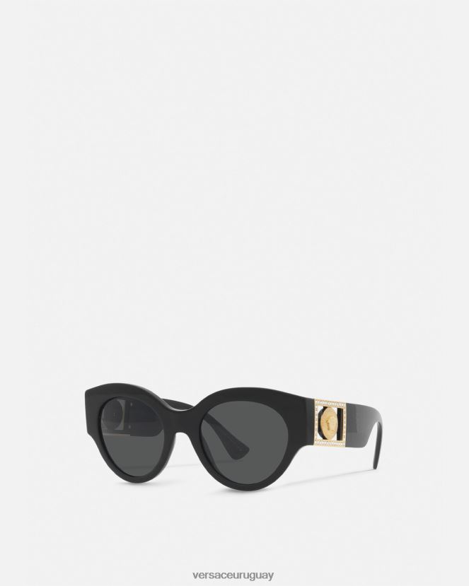 Versace gafas de sol brillantes con cristales de medusa mujer negro accesorios H88R0H627