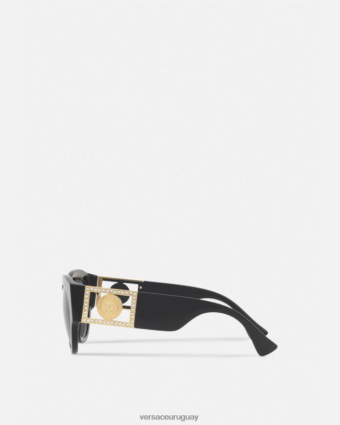 Versace gafas de sol brillantes con cristales de medusa mujer negro accesorios H88R0H627