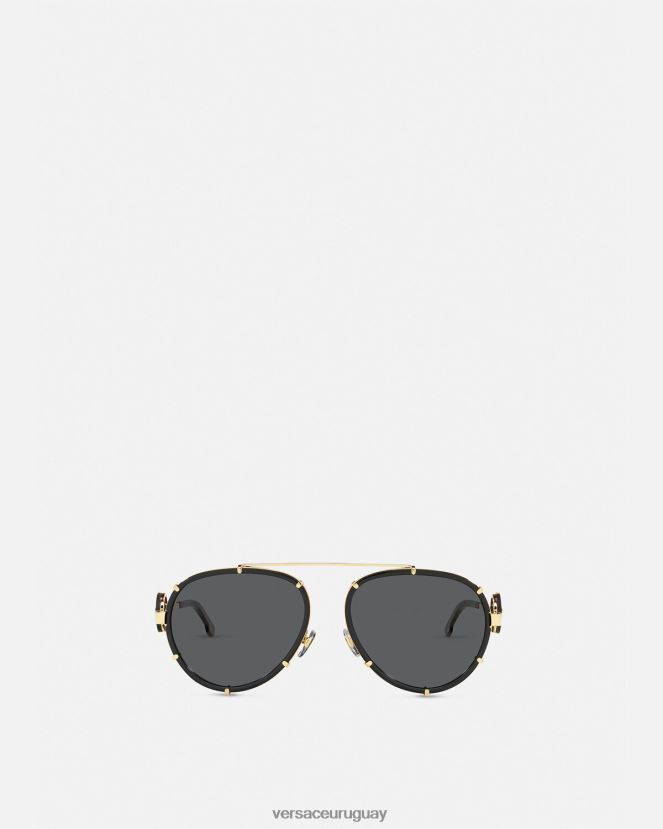 Versace gafas de sol con clip estilo piloto icono vintage mujer oro negro accesorios H88R0H676