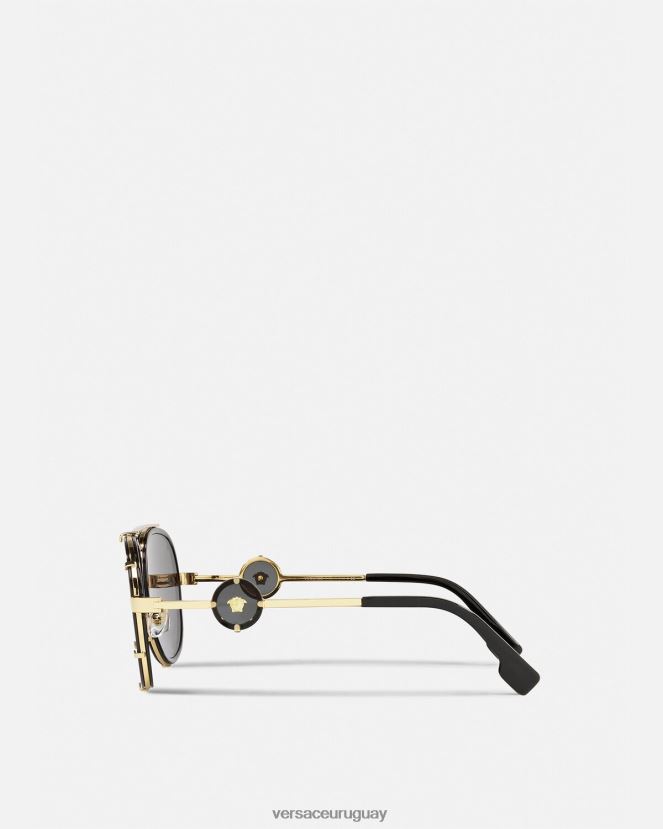 Versace gafas de sol con clip estilo piloto icono vintage mujer oro negro accesorios H88R0H676