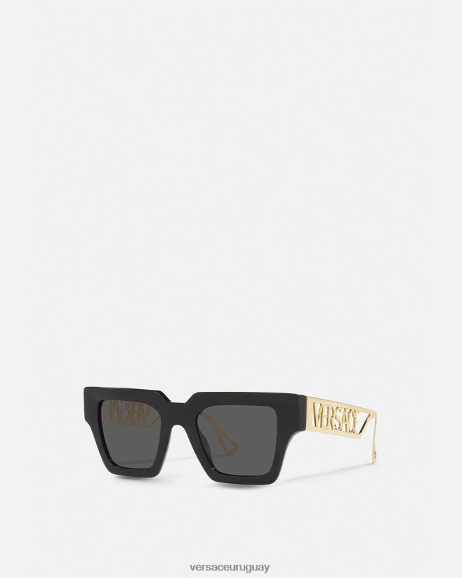 Versace gafas de sol con logo vintage de los 90 mujer oro negro accesorios H88R0H619