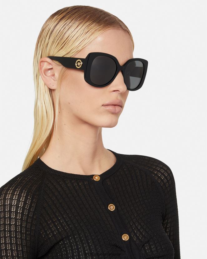 Versace gafas de sol cuadradas con icono de medusa mujer negro accesorios H88R0H672