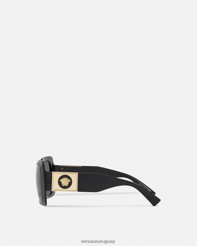 Versace gafas de sol cuadradas con tachuelas de Medusa mujer negro accesorios H88R0H673