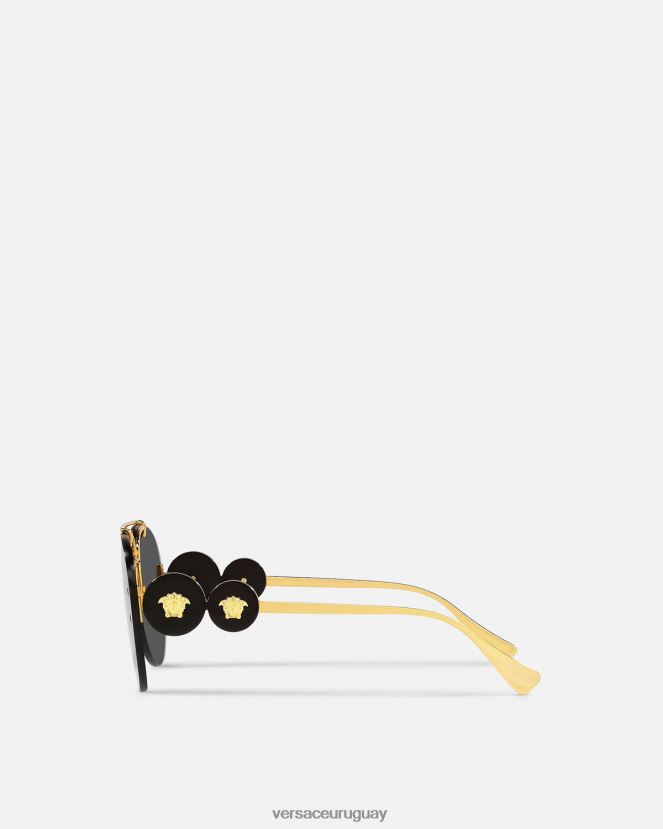 Versace gafas de sol de aviador con doble medusa mujer oro negro accesorios H88R0H623