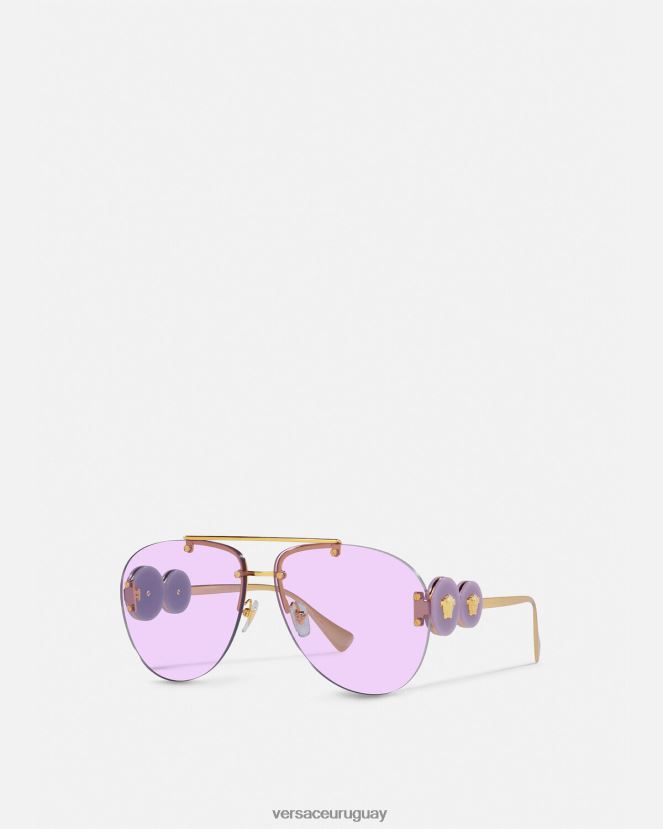 Versace gafas de sol de aviador con doble medusa mujer púrpura accesorios H88R0H624