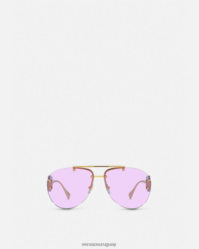 Versace gafas de sol de aviador con doble medusa mujer púrpura accesorios H88R0H624