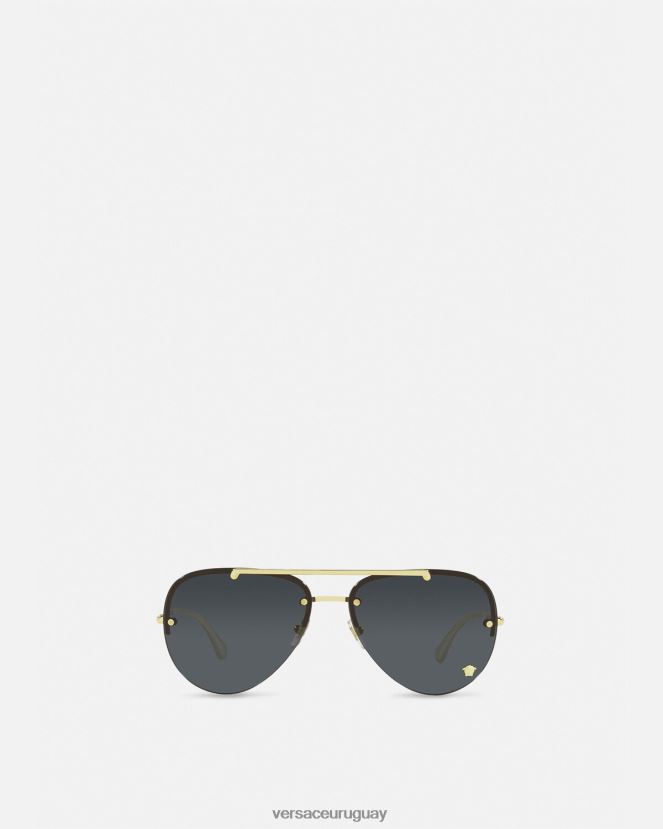 Versace gafas de sol estilo piloto con glamuroso medusa mujer oro negro accesorios H88R0H674