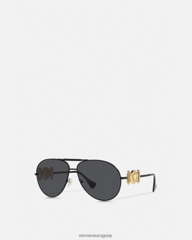 Versace gafas de sol estilo piloto medusa biggie mujer negro accesorios H88R0H641