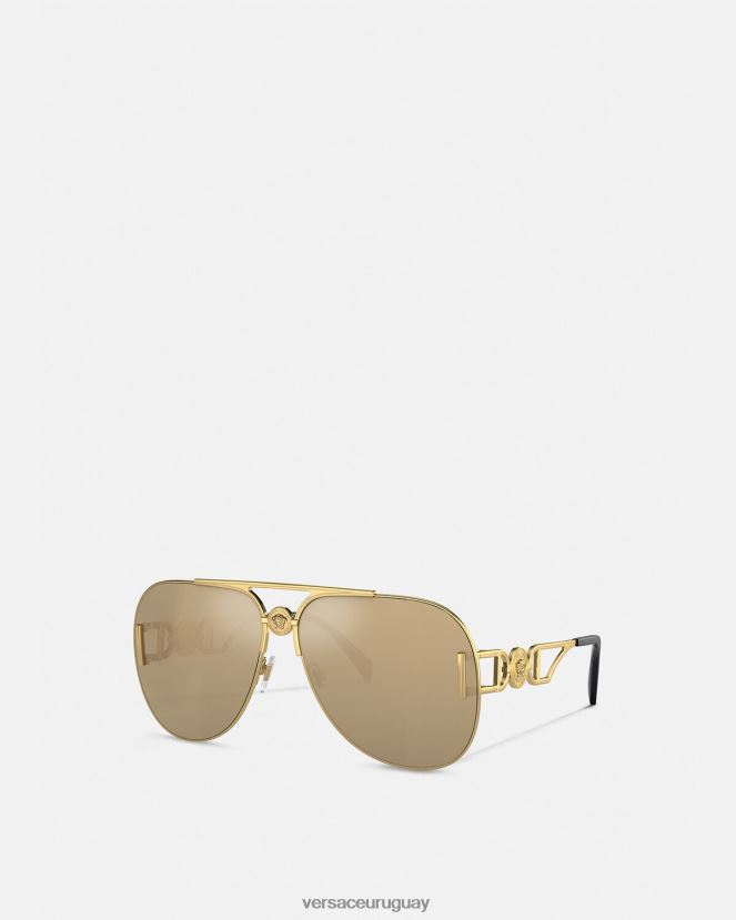 Versace gafas de sol estilo piloto medusa biggie mujer oro accesorios H88R0H595