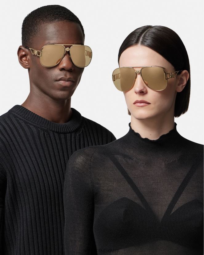 Versace gafas de sol estilo piloto medusa biggie mujer oro accesorios H88R0H595