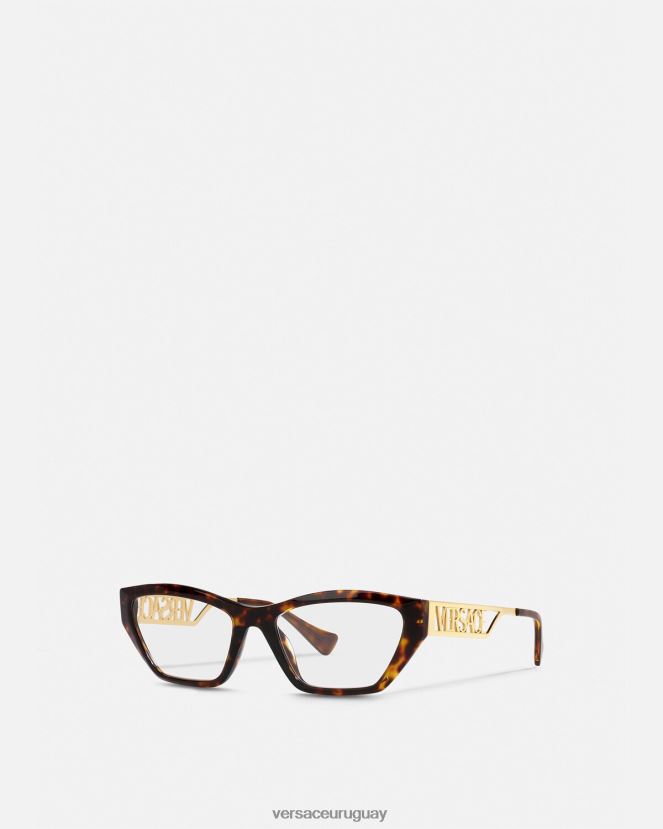 Versace lentes cat-eye estilo años 90 con logo vintage mujer la habana y el oro accesorios H88R0H705