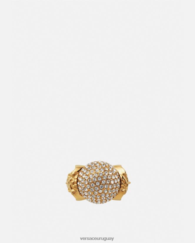 Versace anillo con bola de cristal de medusa mujer oro accesorios H88R0H779