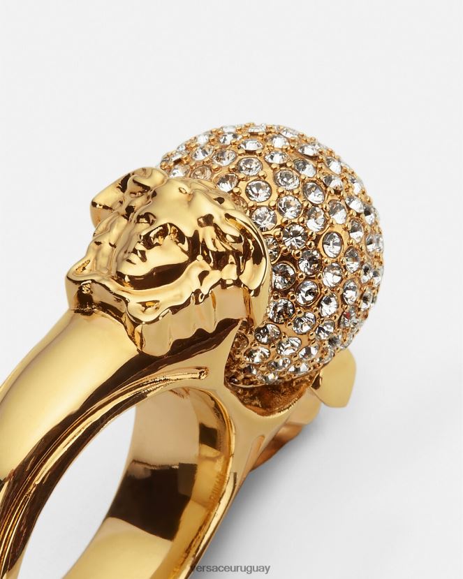Versace anillo con bola de cristal de medusa mujer oro accesorios H88R0H779