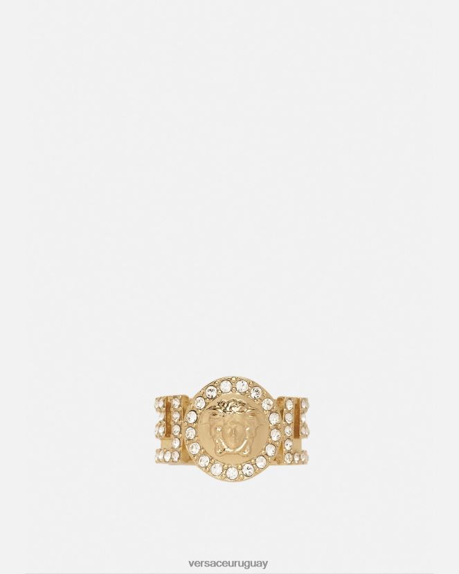 Versace anillo de cristal la medusa mujer oro accesorios H88R0H789