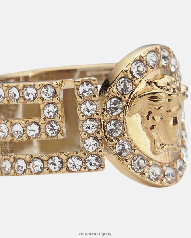 Versace anillo de cristal la medusa mujer oro accesorios H88R0H789