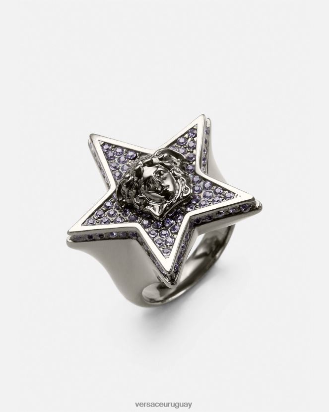 Versace anillo de galaxia de cristal mujer gris accesorios H88R0H825