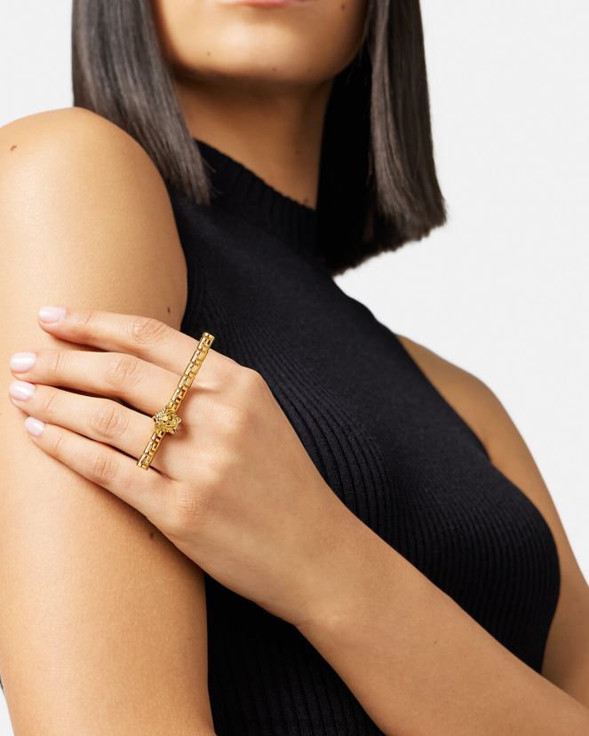 Versace anillo doble greca mujer oro accesorios H88R0H754