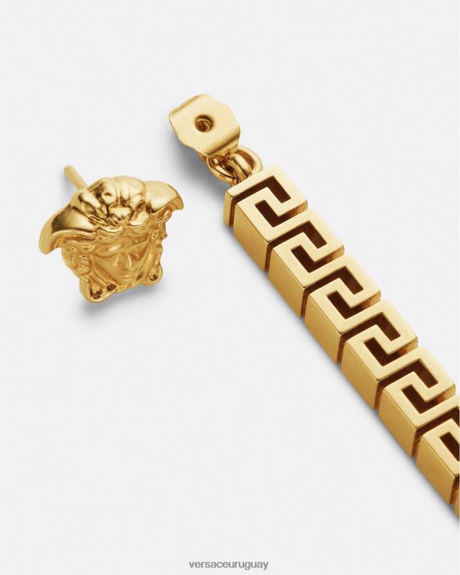 Versace aretes colgantes con greca de medusa mujer oro accesorios H88R0H748
