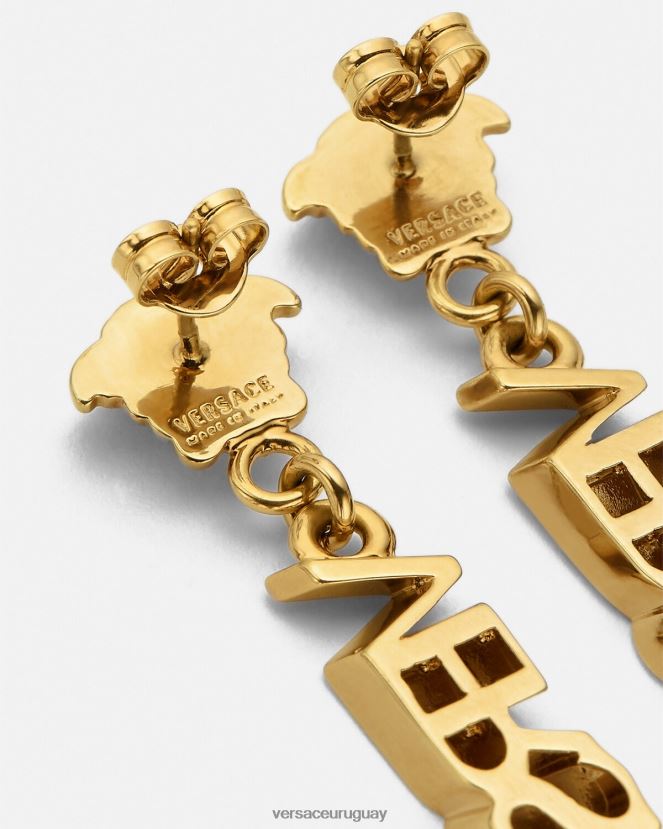 Versace aretes colgantes con logo de Medusa mujer oro accesorios H88R0H804