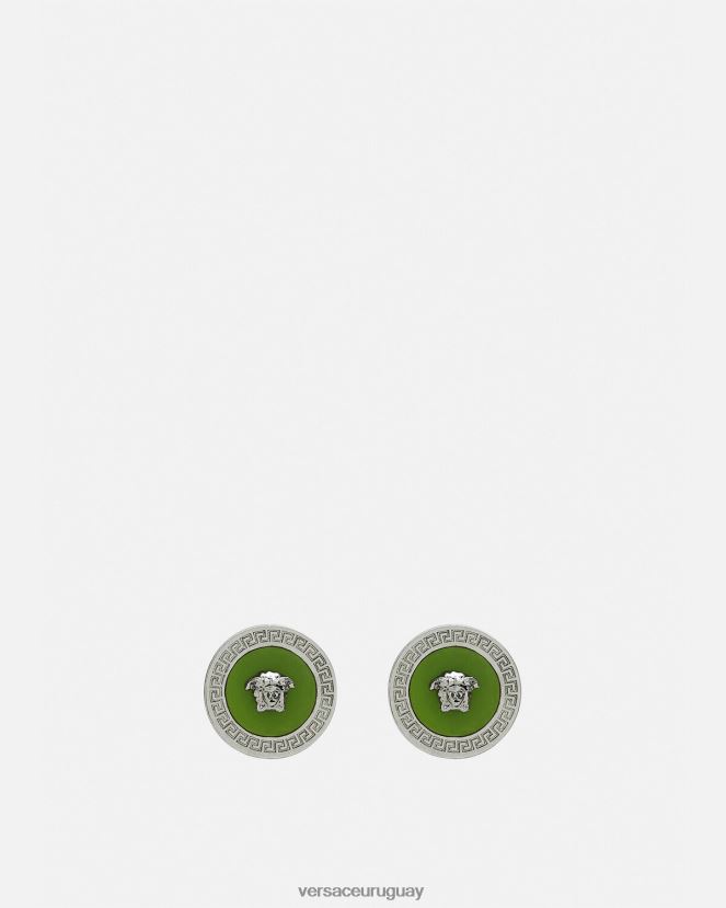 Versace aretes con medusa esmaltada mujer verde accesorios H88R0H727