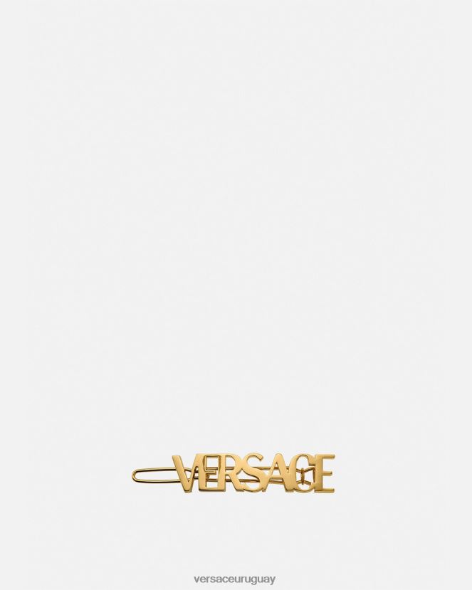 Versace clip de pelo derecho con logo mujer oro accesorios H88R0H848