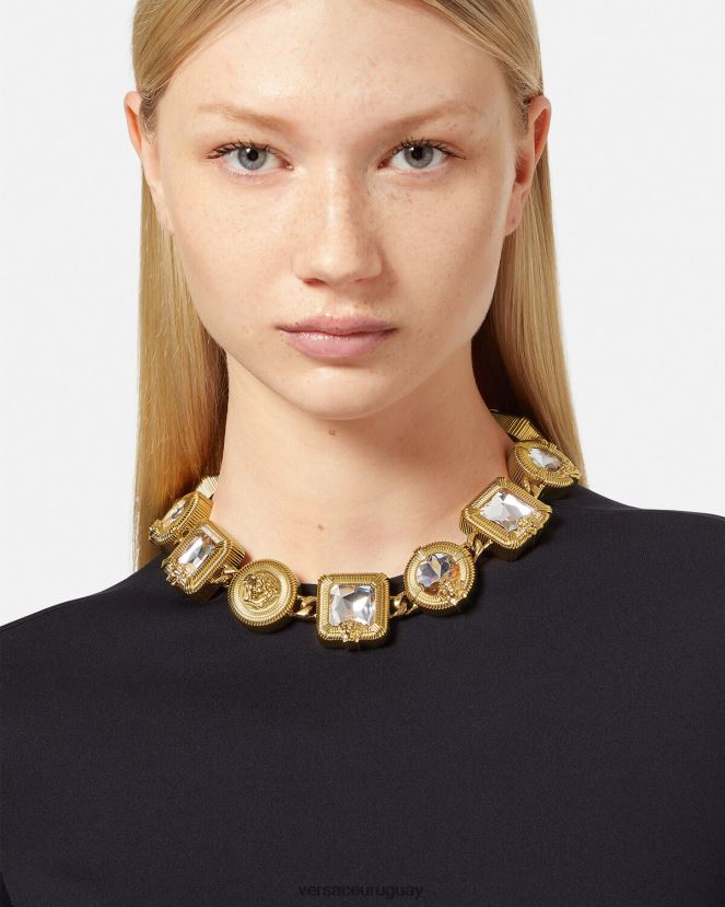 Versace collar con cristales de medusa biggie mujer oro accesorios H88R0H847