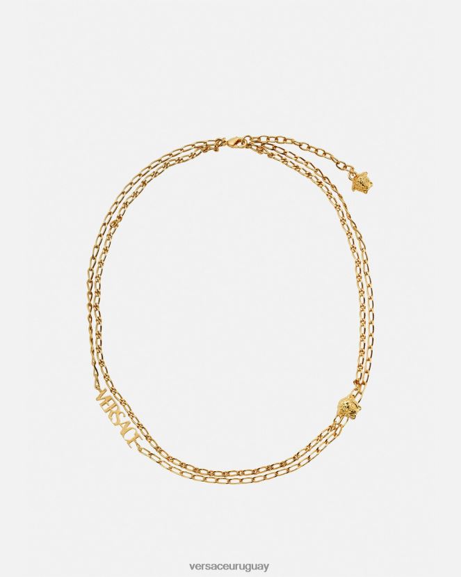 Versace collar con logo de medusa mujer oro accesorios H88R0H800