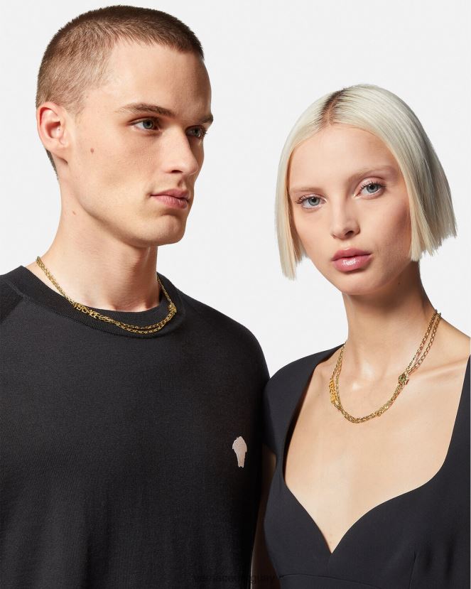 Versace collar con logo de medusa mujer oro accesorios H88R0H800