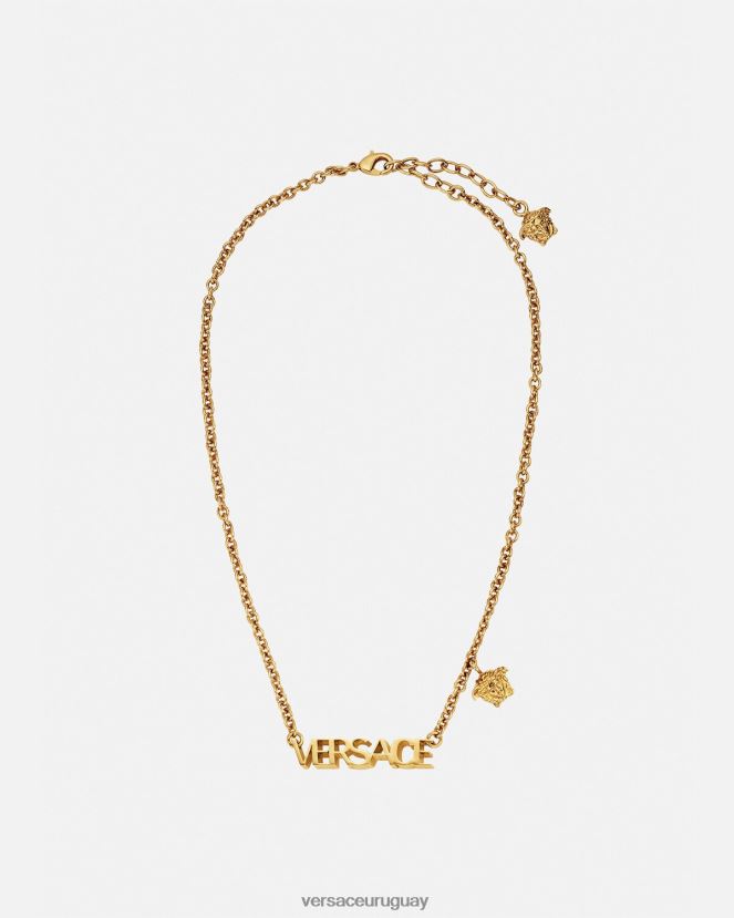 Versace collar con logotipo mujer oro accesorios H88R0H801