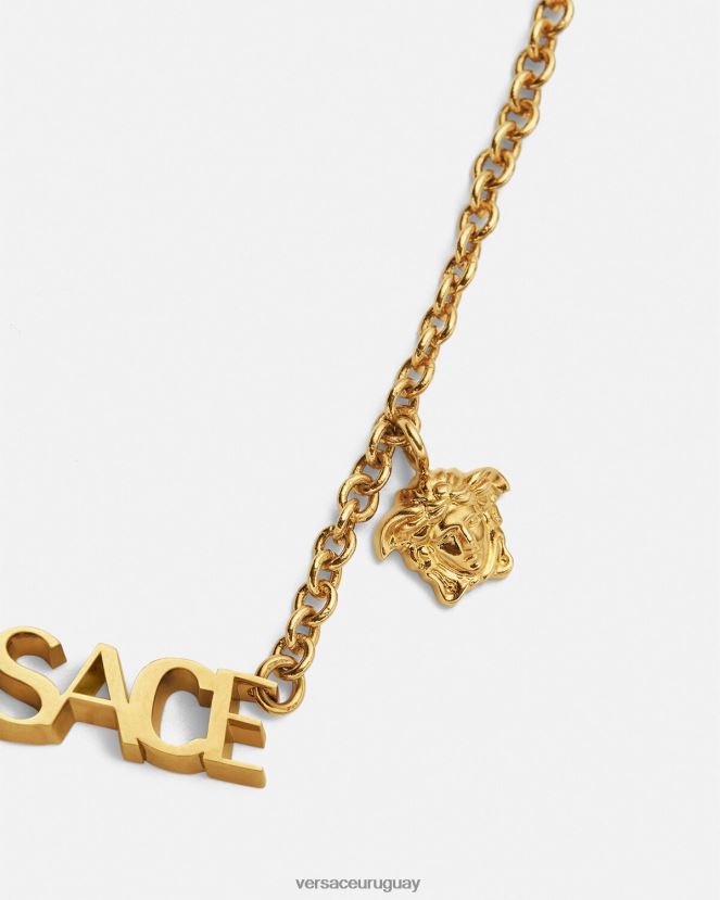 Versace collar con logotipo mujer oro accesorios H88R0H801